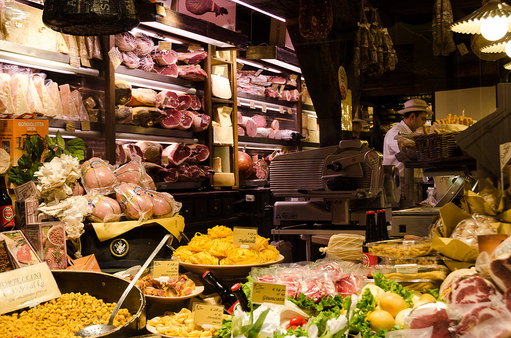 A food vendor in Bologna