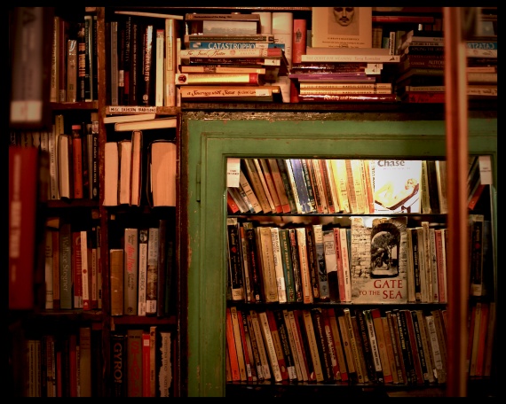 Bookcase in a library