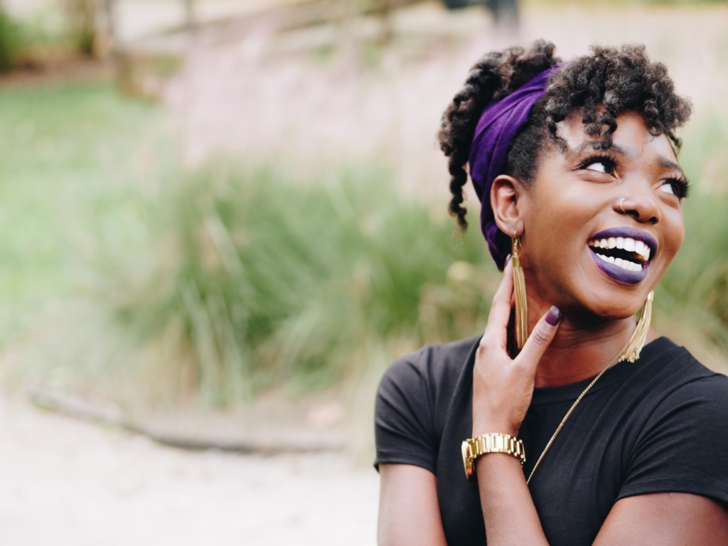 a girl laughing