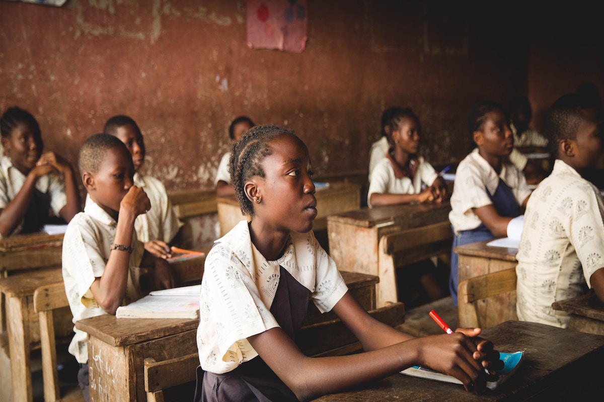 African children in a schoolroom