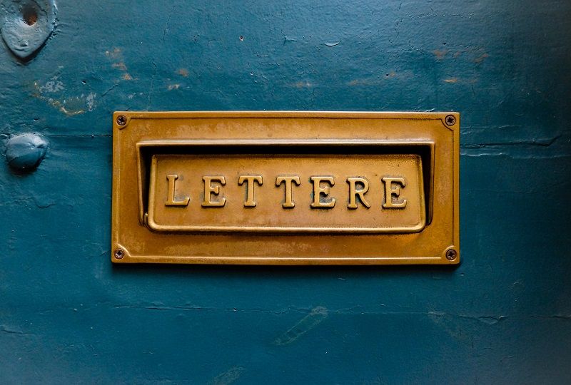 Italian Letter Box with the word lettere