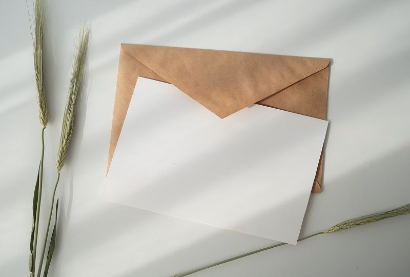 Envelope and blank page