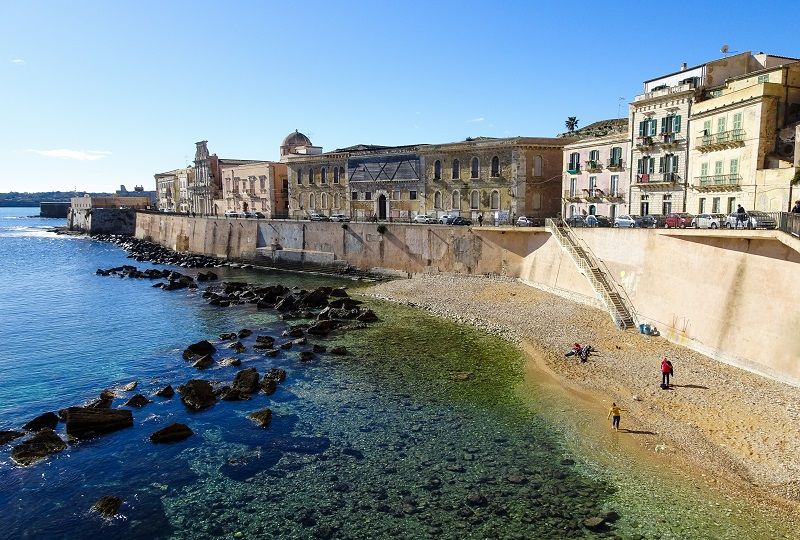 Beach in Ortigia, Sicily