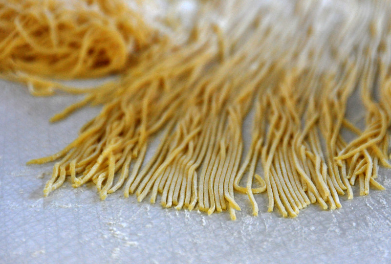 raw pasta on a table