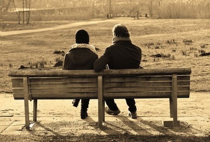 people on bench