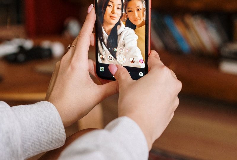 Two friends taking a selfie