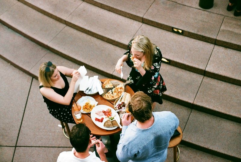 freinds having a meal