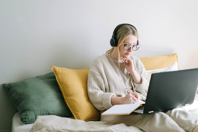 Girl studying.