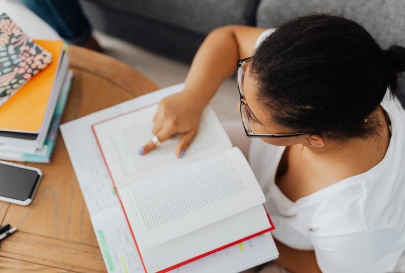 Girl studying