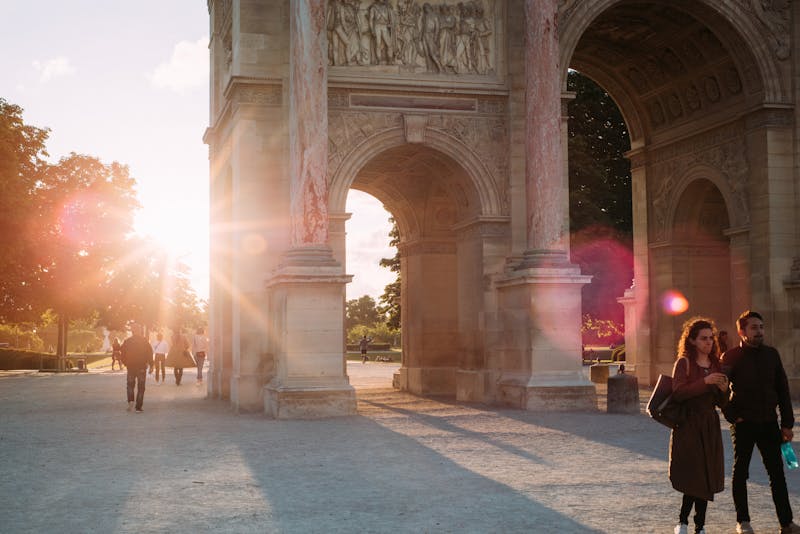 People walking through France.