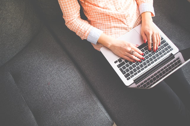 woman working on laptop