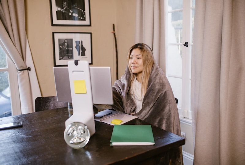 woman using laptop