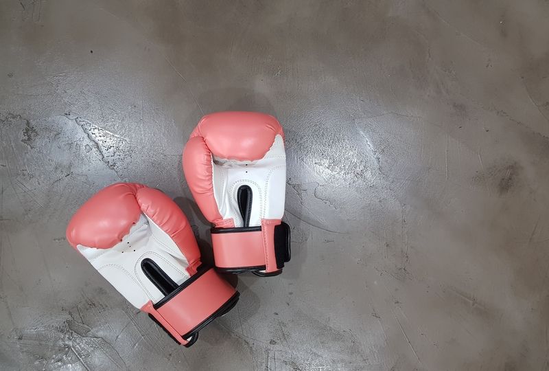 Pink boxing gloves