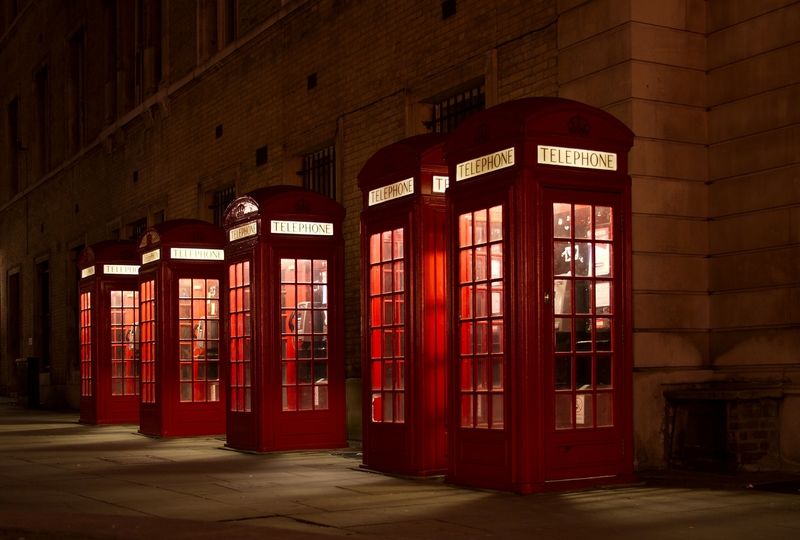 Red telephone booths