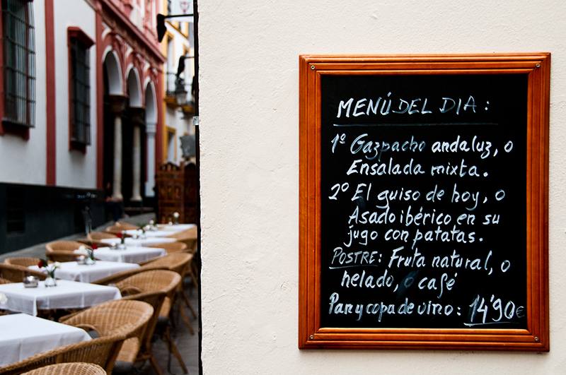 Restaurant Words in Spanish Menu Del Dia