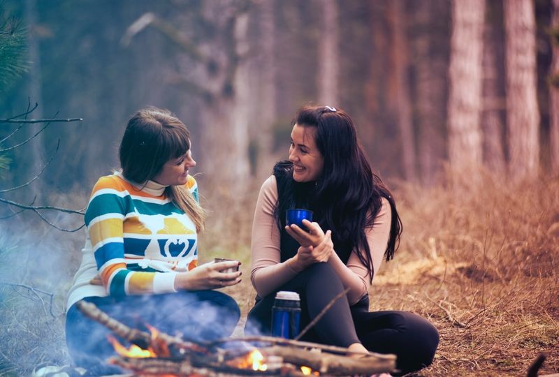 Women talking at a picnic