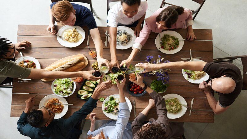 a family at the dinner table