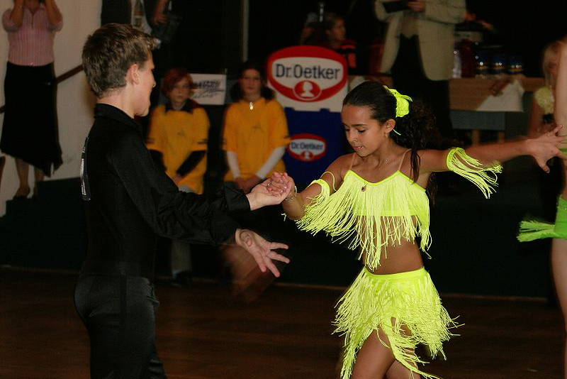 Salsa Competition Girl in Yellow