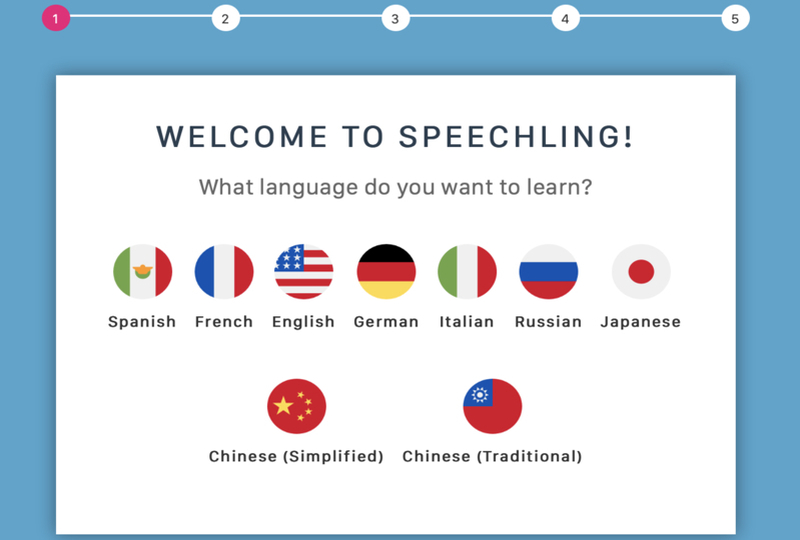 Speechling onboarding page