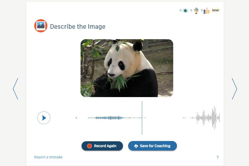 Speechling Describing the Image Mode in Playback