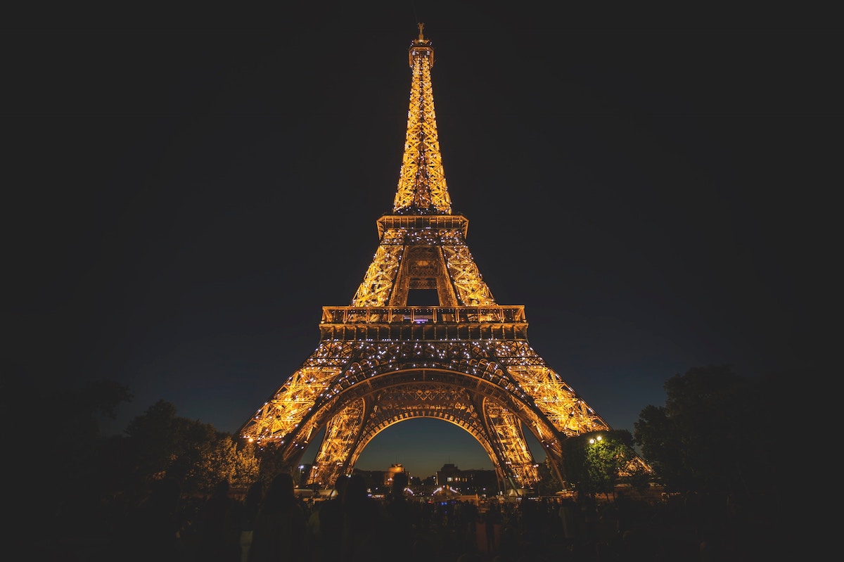 Eiffel Tower in the moonlight