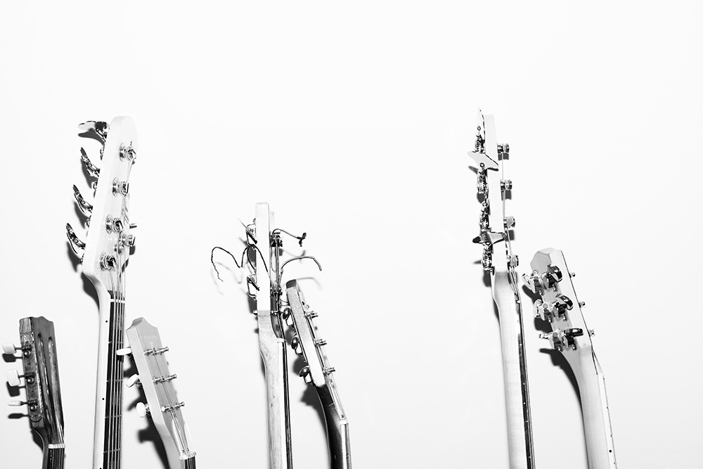 White Background Guitars Rock