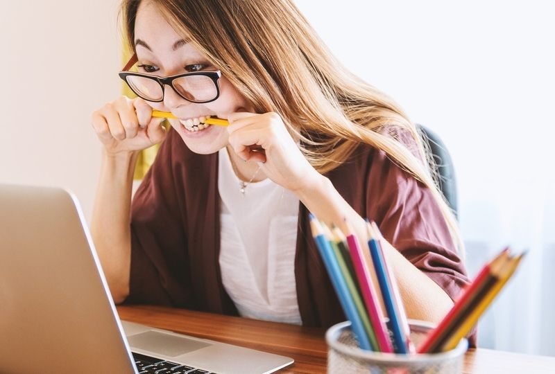 woman working on laptop