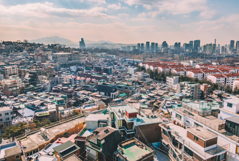 Itaewon skyline on a sunny day