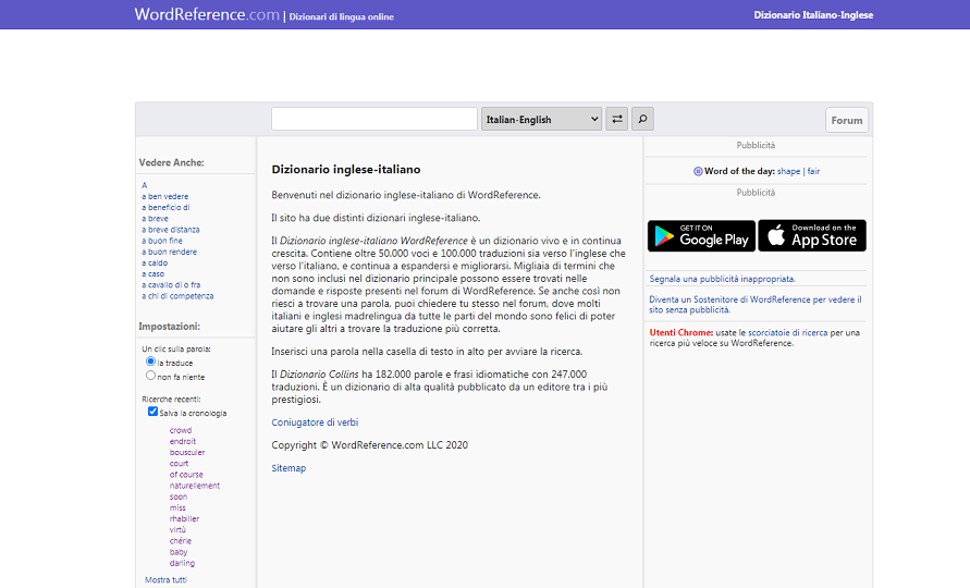 Wordreference Italian Dictionary